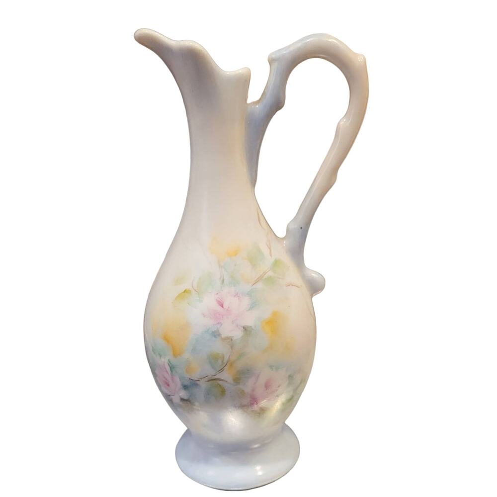 Vintage Mini Porcelain Pitcher Hand Painted Pink Roses